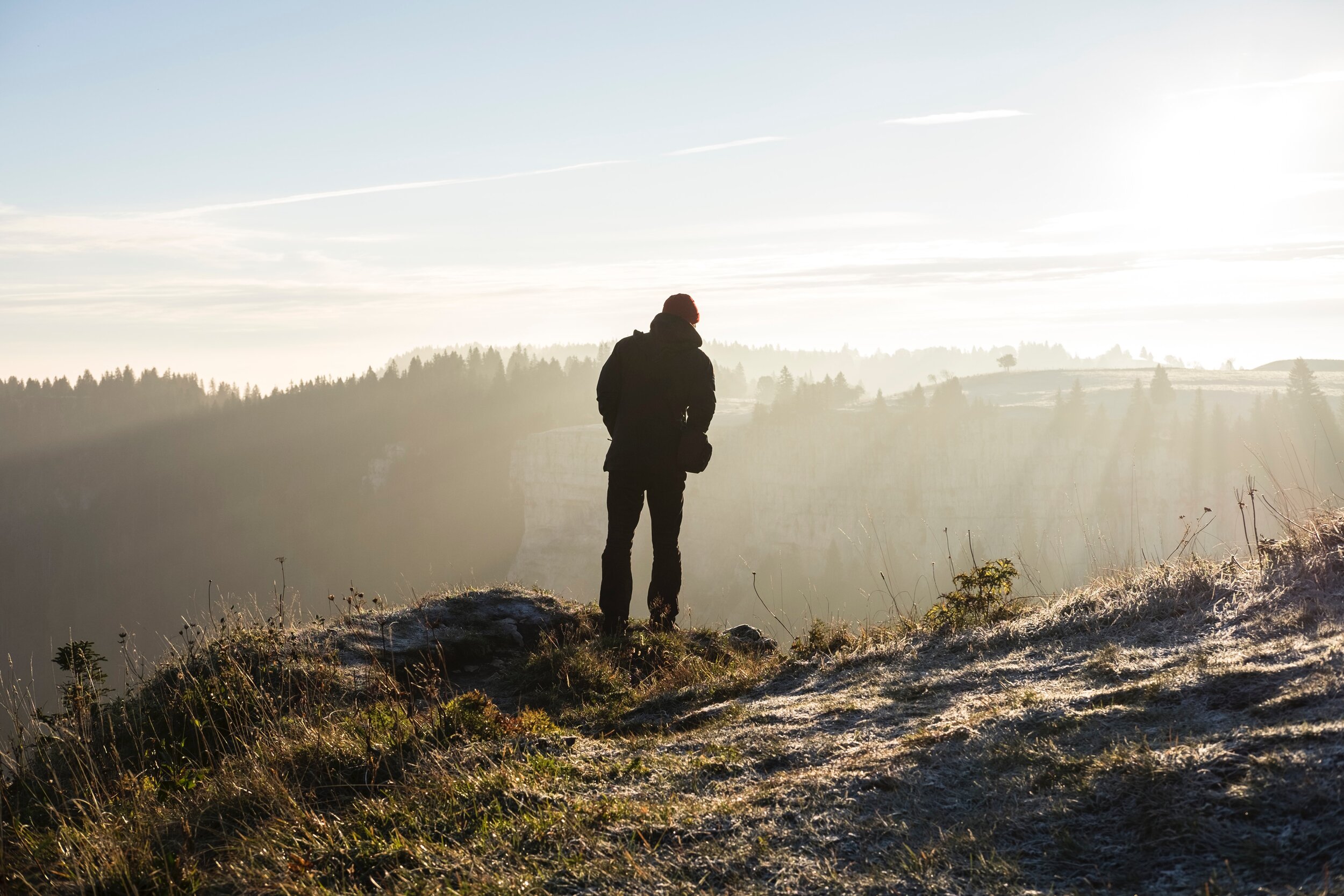 person on mountain